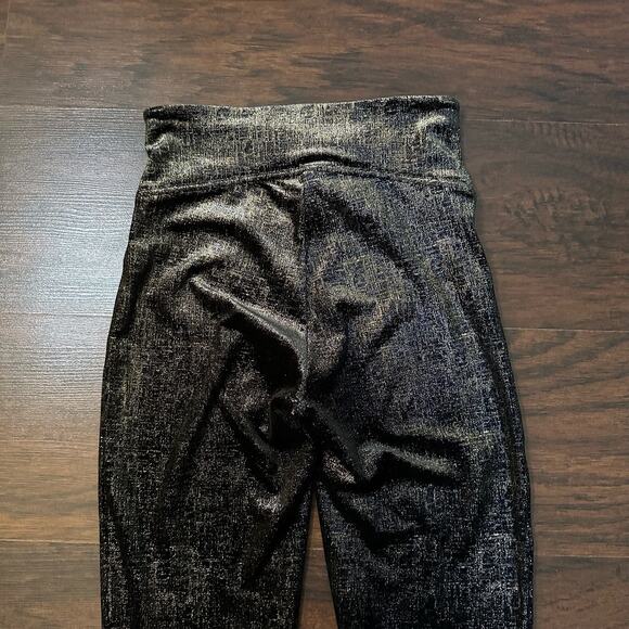 Spanx black & gold velvet sparkly leggings size S - Picture 5 of 10